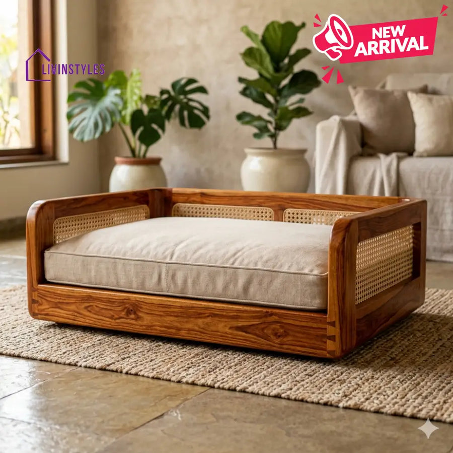 Anastasia Solid Sheesham Wood Pet Daybed | Cat Bed | Dog Bed