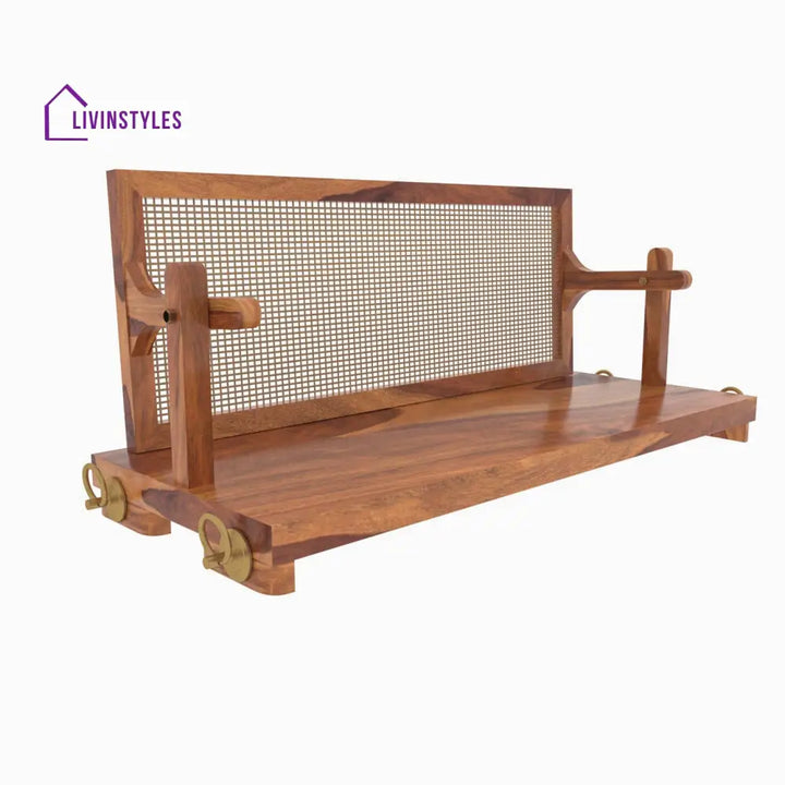 Anaya Adorable Thin Cane Reversible Handmade Wooden Swing for Home Swing