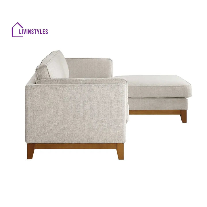 Dipley Oatmeal Woven Fabric Sofa Grande Chaise Sofa Right Hand Facing Sofas