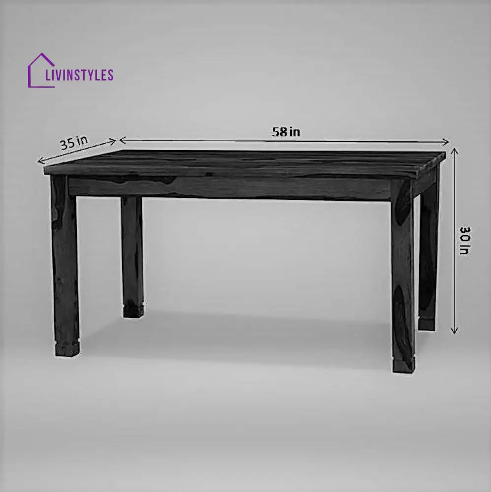 Bruno Wooden 6 Seater Dining Table Set in Teak Finish Kitchen & Dining Furniture Sets