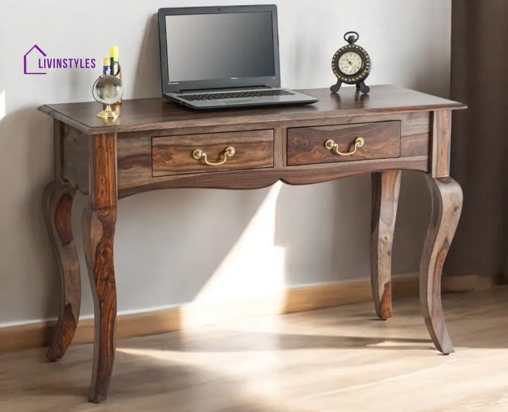 Andrea Two Drawer Study and Laptop Table Grey Finish Study Table