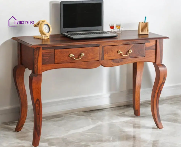 Andrea Two Drawer Study and Laptop Table Maple Finish Study Table