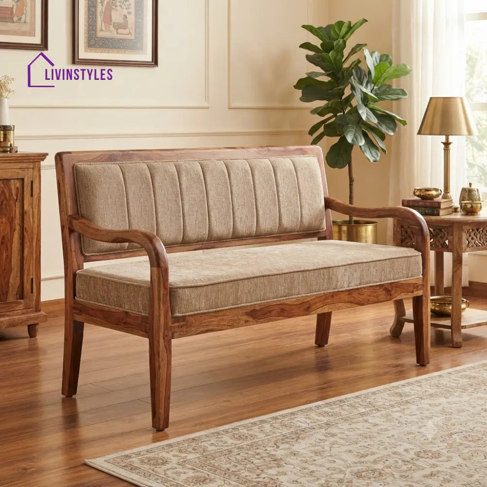 Andreas Wooden Bench for Living Room | Bedroom | Extra Seating