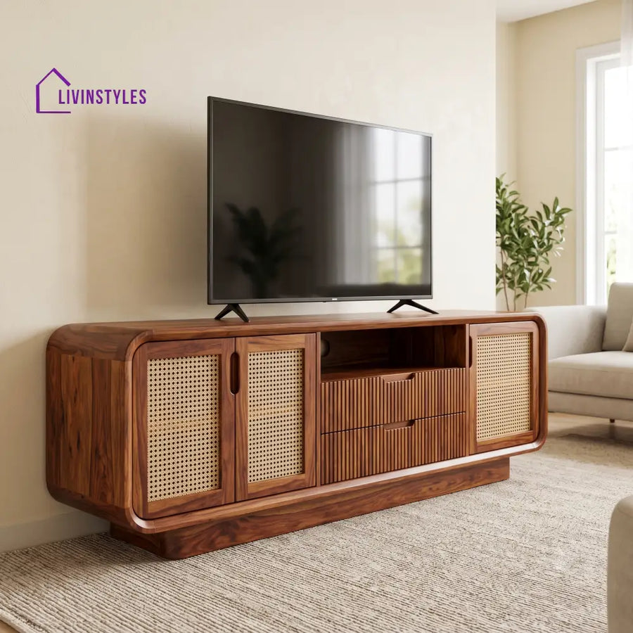 Andree Solid Sheesham Wood Tv Unit for Living Room | Tv Cabinet | Tv Console Unit