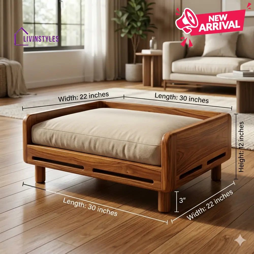 Andrei Solid Sheesham Wood Pet Daybed | Cat Bed | Dog Bed