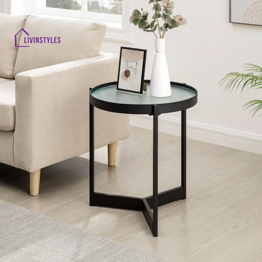 Andrew Metal And Glass Top Side Table