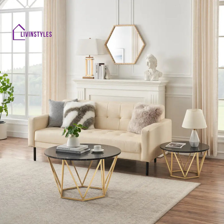 Andrew Metal And Marble Top Coffee Table