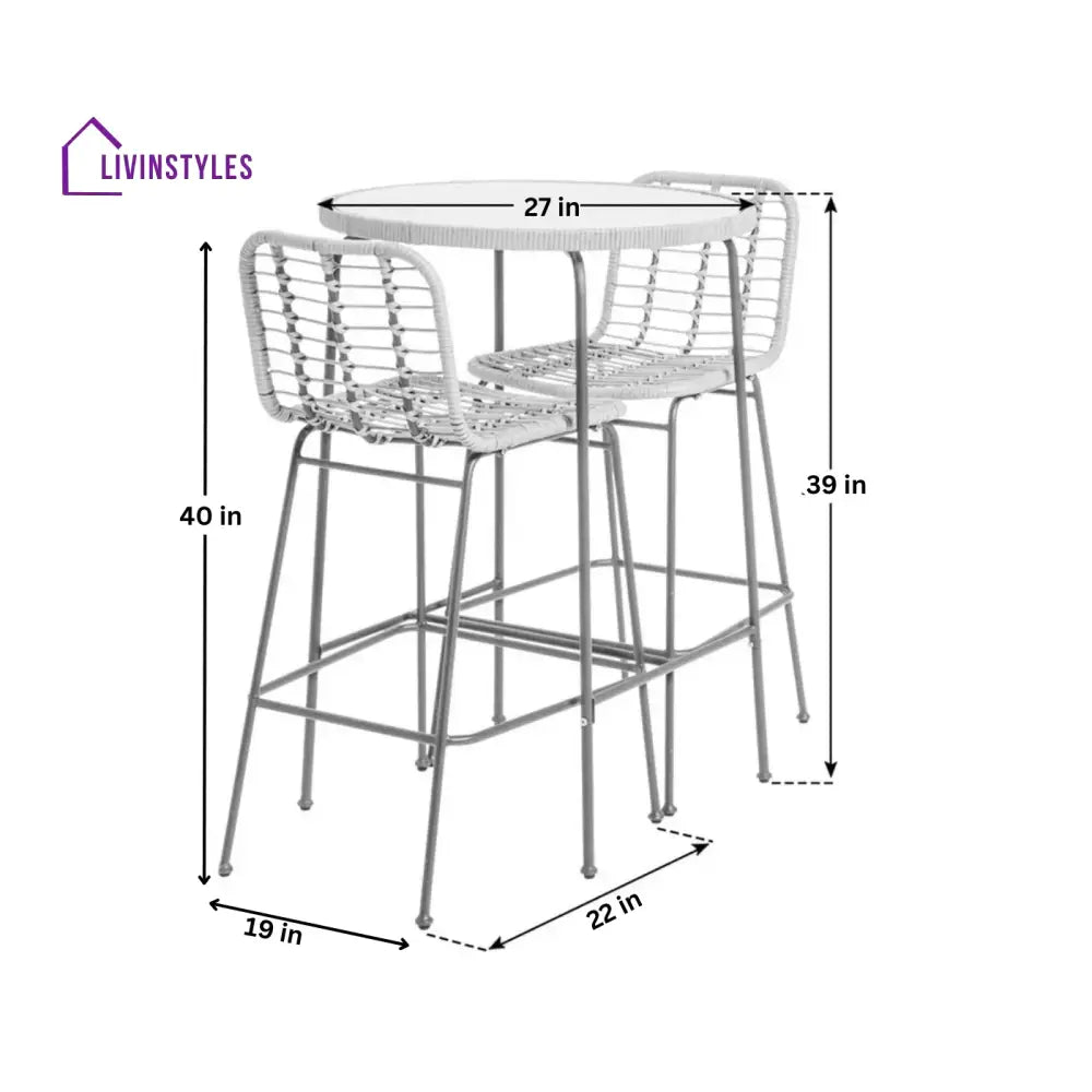 Andrew Outdoor Bar Sets 2 Chairs and 1 Table (Honey + Dark Grey) - Bar Sets