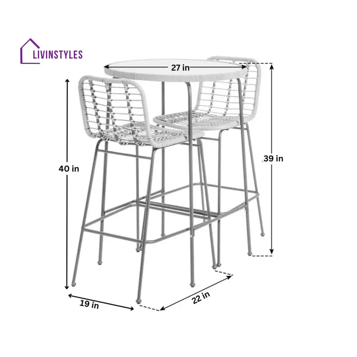 Andrew Outdoor Bar Sets 2 Chairs and 1 Table (Honey + Dark Grey) - Bar Sets