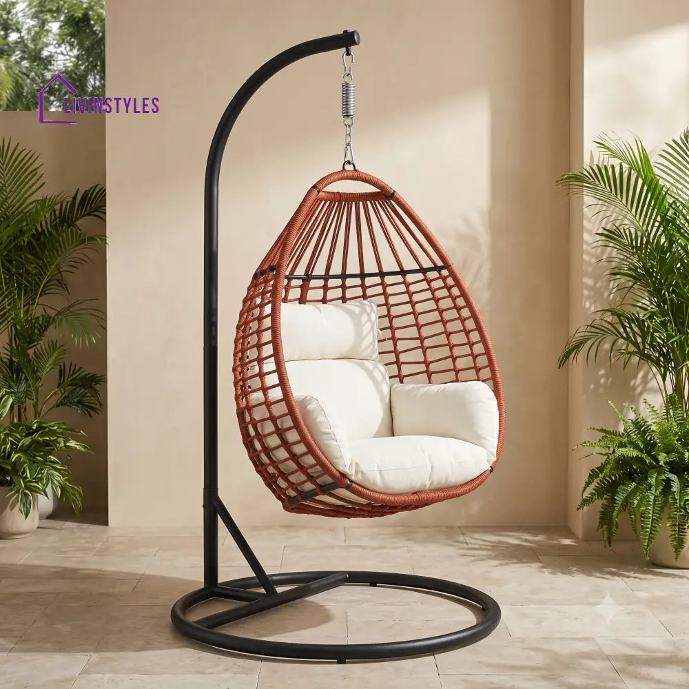 Andrzej Premium MS Frame with Powder Coated Outdoor Swing Chair with Stand