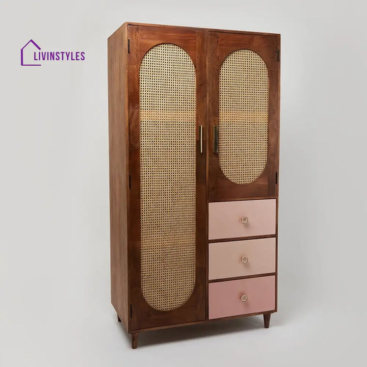 Anfisa Rattan Solid Wood Wardrobe Wardrobe
