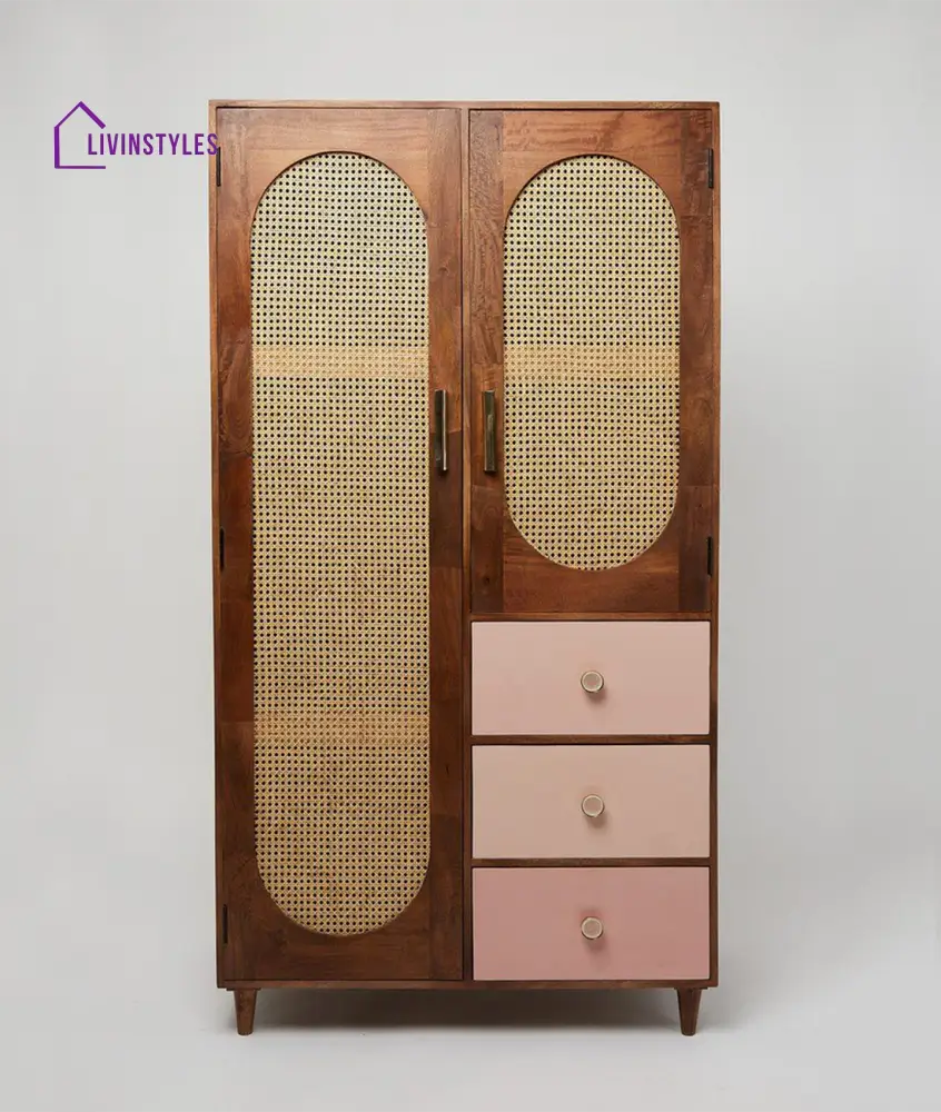 Anfisa Rattan Solid Wood Wardrobe Wardrobe