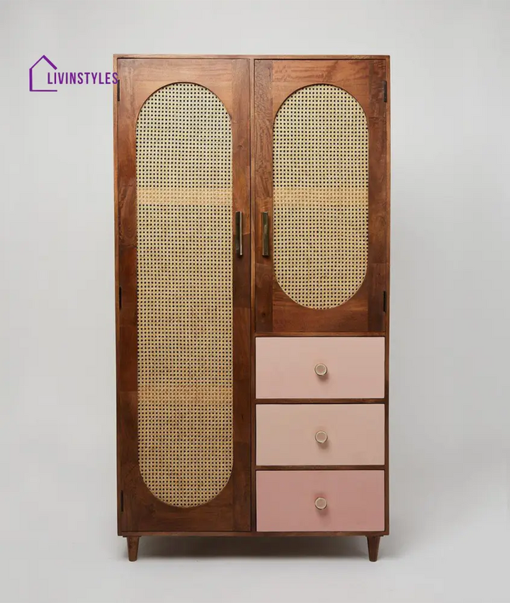Anfisa Rattan Solid Wood Wardrobe Wardrobe