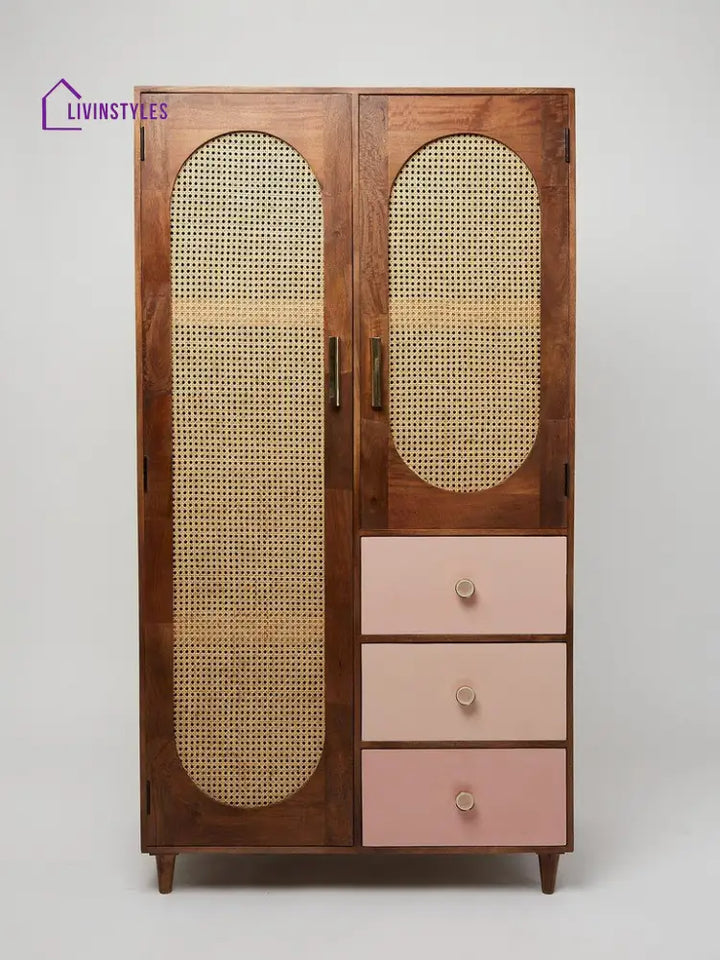 Anfisa Rattan Solid Wood Wardrobe Wardrobe