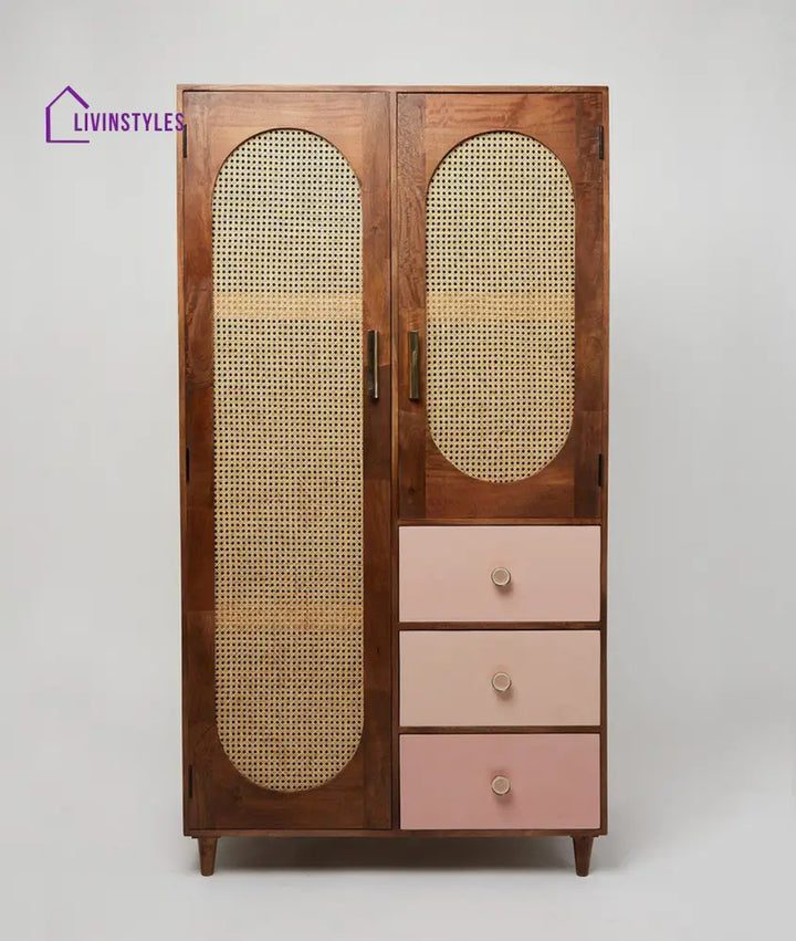 Anfisa Rattan Solid Wood Wardrobe Wardrobe