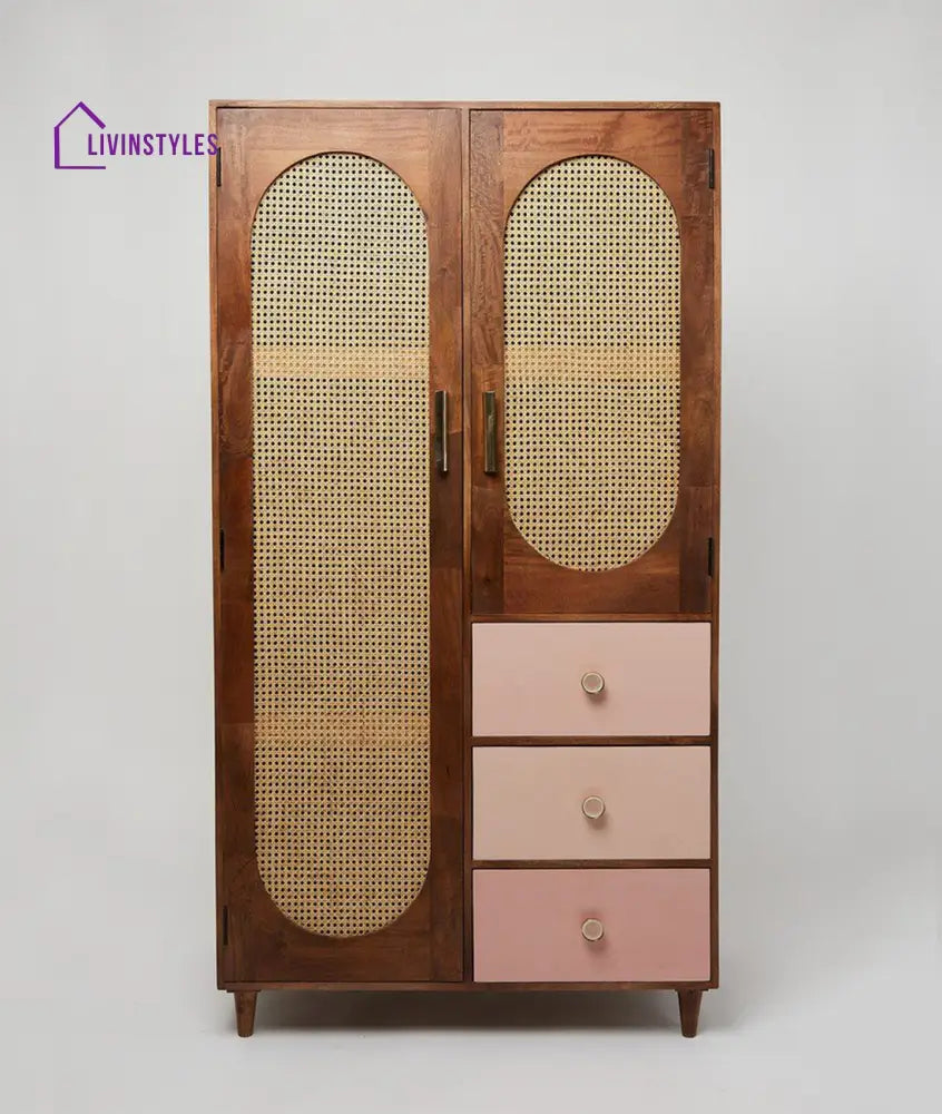 Anfisa Rattan Solid Wood Wardrobe Wardrobe