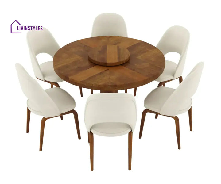 Anfisa Round Dining Table And Chairs For 6