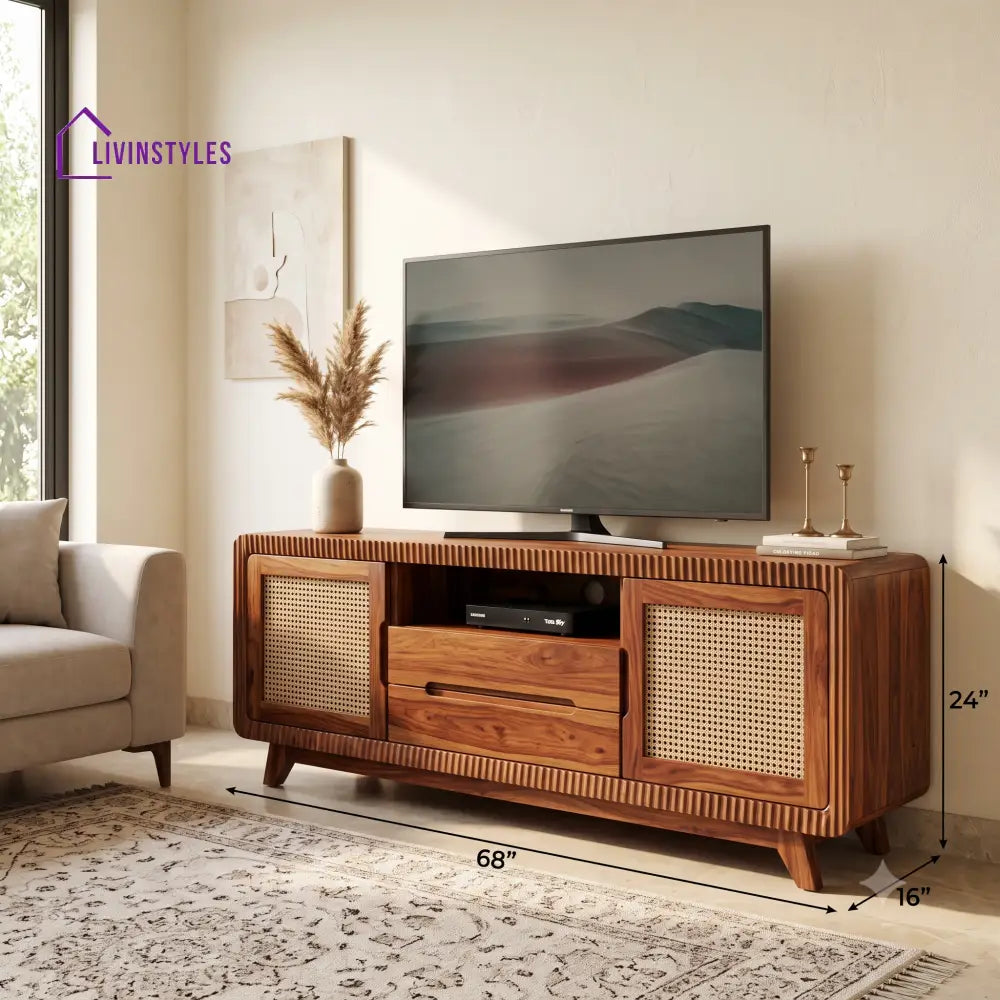 Angele Solid Sheesham Wood Tv Unit for Living Room | Tv Cabinet | Tv Console Unit