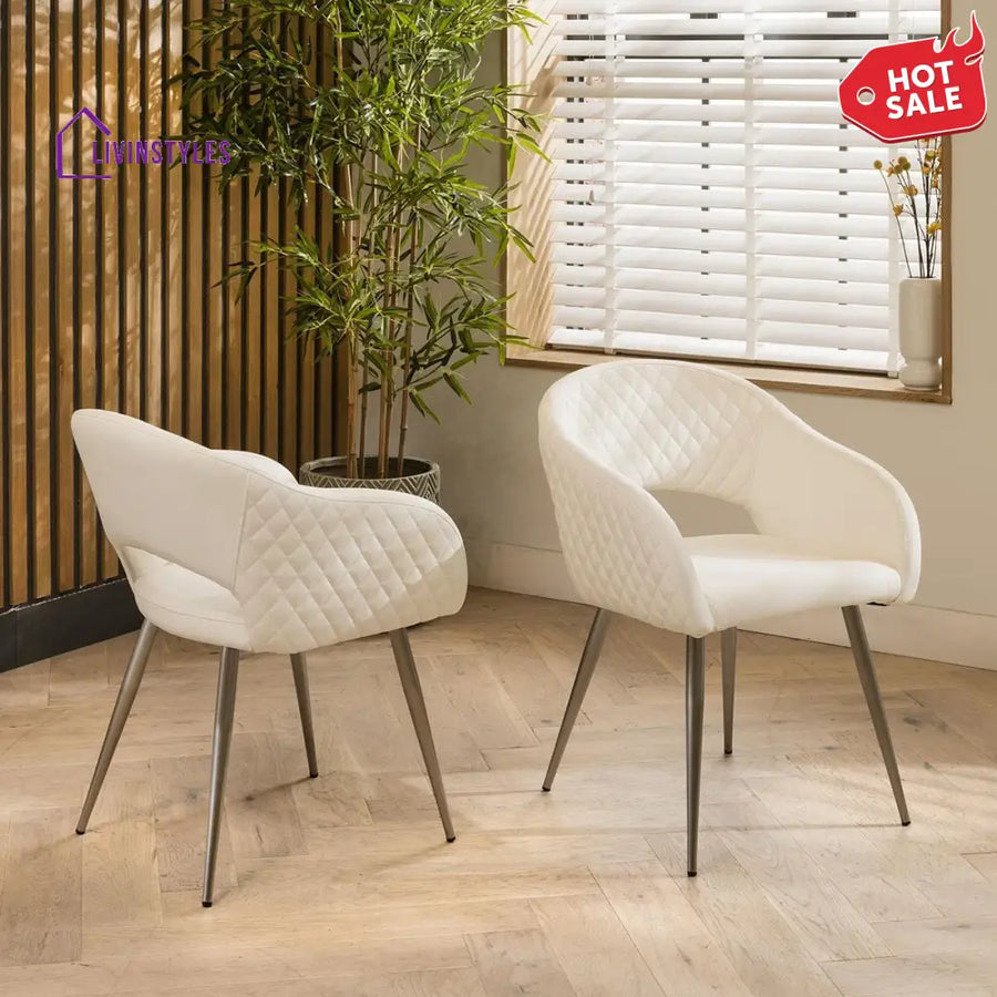 Angelina 6 Lucy Carver Dining Chairs White