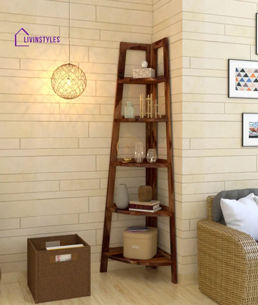 Angelina Folding Corner Bookshelf or Display Unit Book Shelf