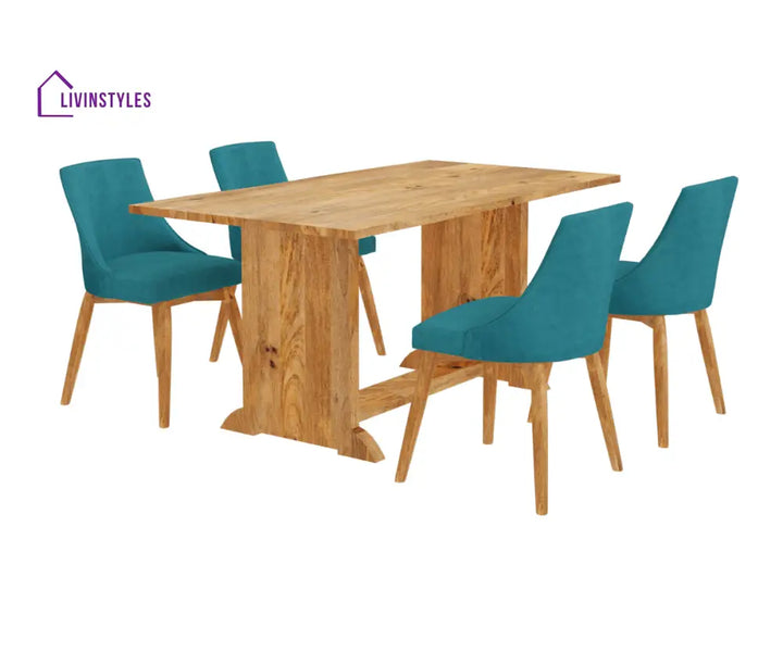 Angelina Solid Wood Dining Table And Chairs Set