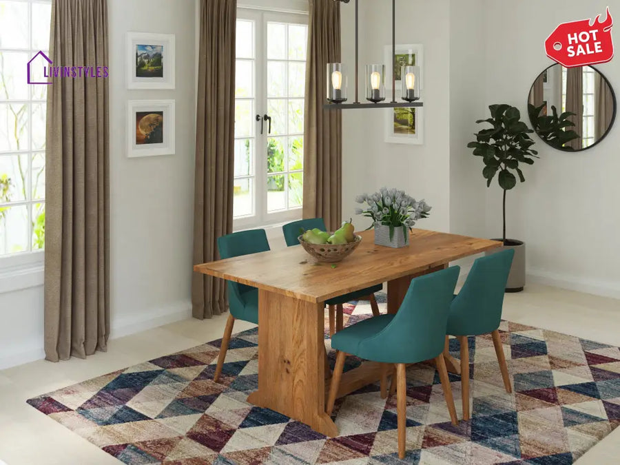 Angelina Solid Wood Dining Table And Chairs Set