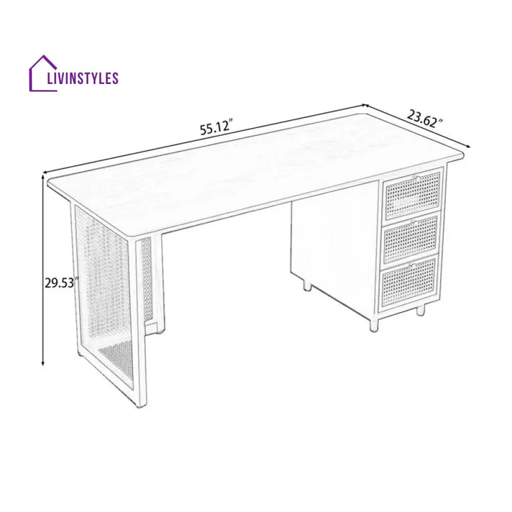 Angelina Solid Wood Study Table for Students