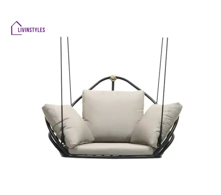 Angeline Single Seater Hanging Swing Without Stand For Balcony Garden Swing (Black) - Swings