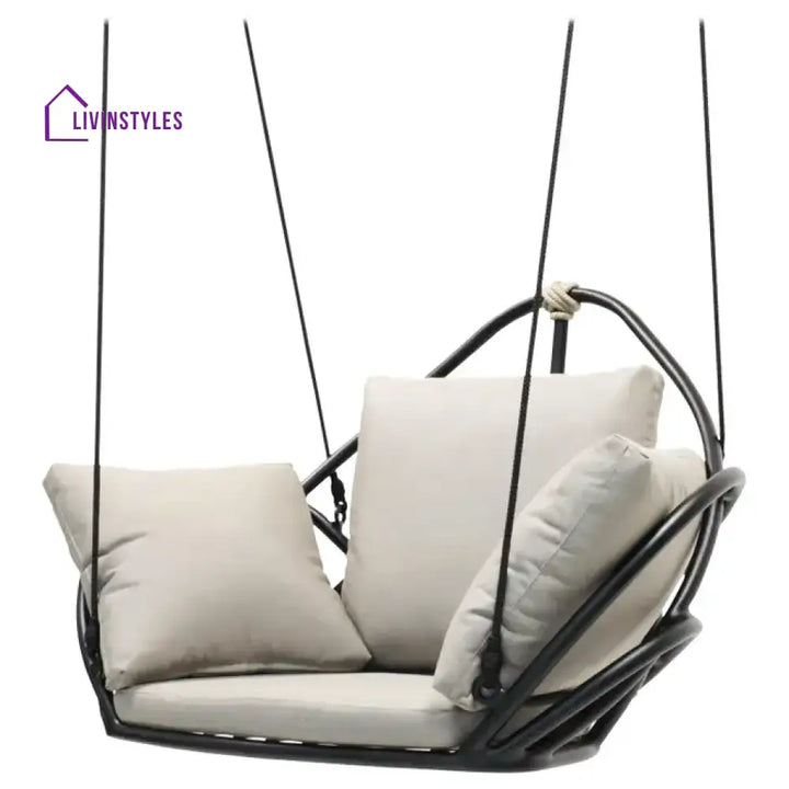 Angeline Single Seater Hanging Swing Without Stand For Balcony Garden Swing (Black) - Swings