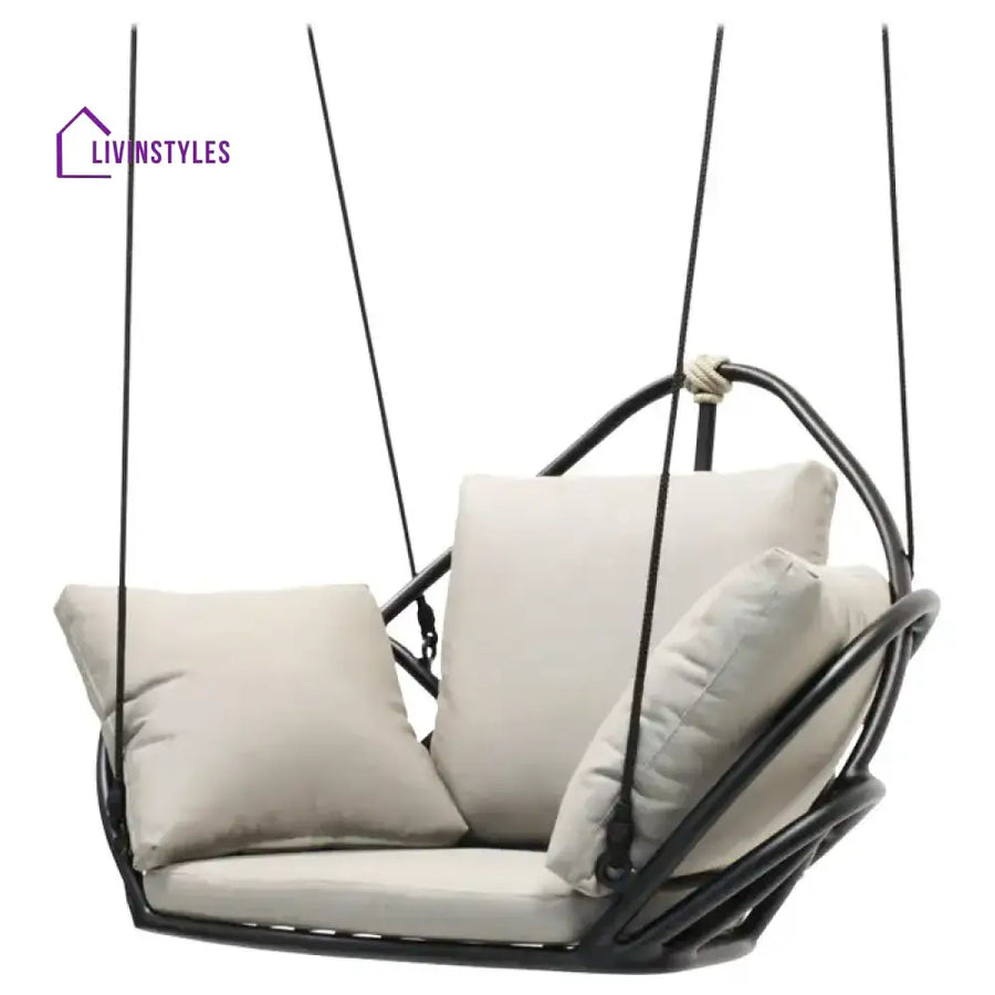 Angeline Single Seater Hanging Swing Without Stand For Balcony Garden Swing (Black) - Swings