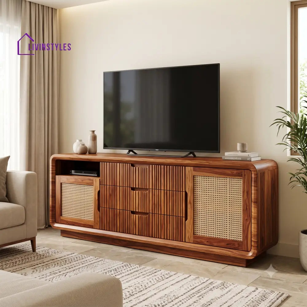 Angeline Solid Sheesham Wood Tv Unit for Living Room | Tv Cabinet | Tv Console Unit