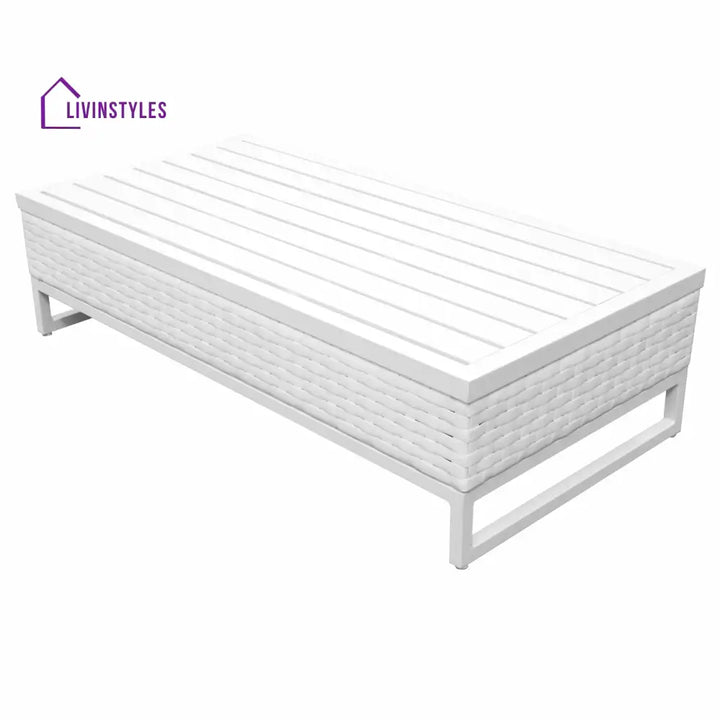 Angerona Outdoor Sofa Set 7 Seater 2 Single seater and 1 Center Table 1 Side Table With 2 Ottoman Set (White) Sofa Sets