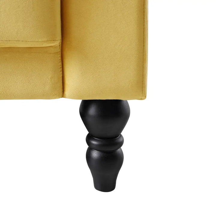 Hanney Chesterfield Chaise Sofabed in Mustard Yellow Velvet Sofa Beds