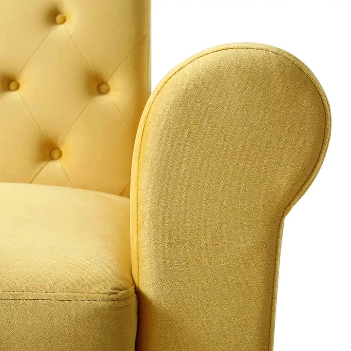 Hanney Chesterfield Chaise Sofabed in Mustard Yellow Velvet Sofa Beds
