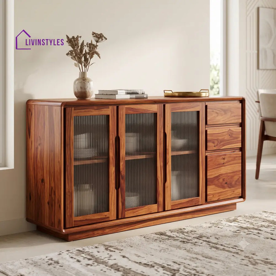 Anika Premium Sheesham Wood Sideboard and Cabinet for Living Room