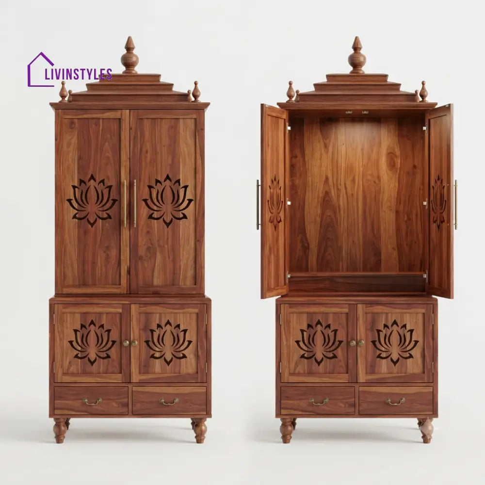 Anika Premium Solid Wood Home Temple | Pooja Mandir for Home