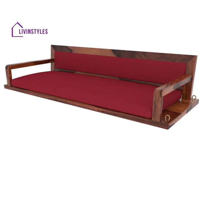 Anika Red Back Upholstered Heritage Style Wooden Handmade Swing for Home Swing