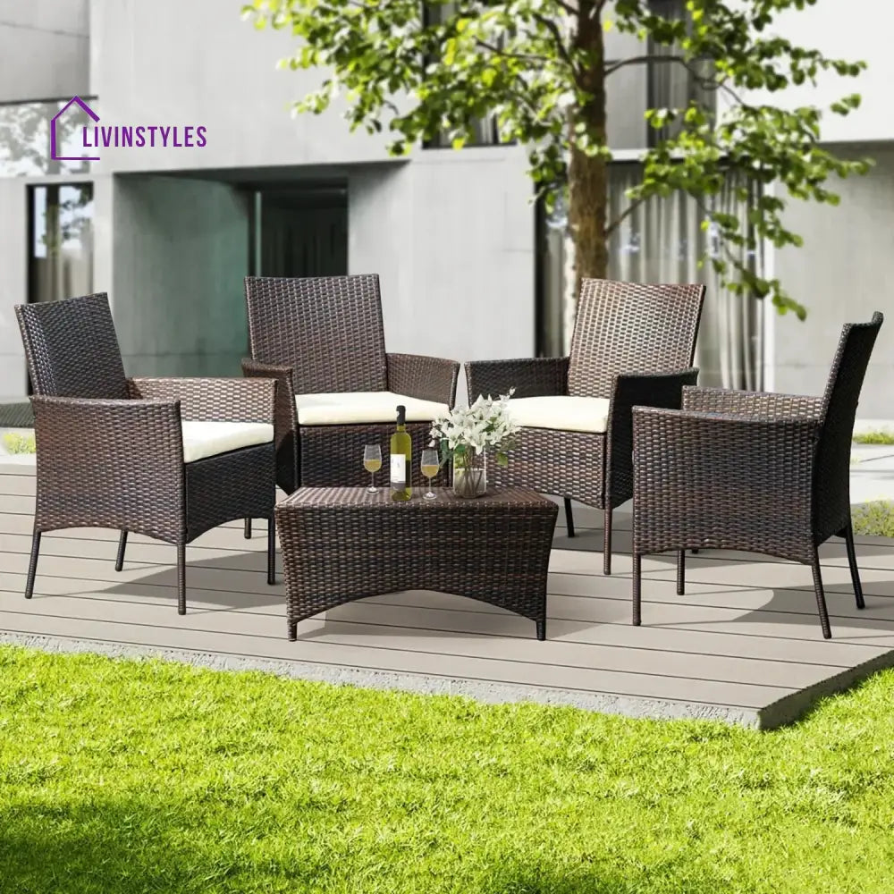 Anisa 4-Piece Outdoor Rattan Wicker Patio Dining Chairs - Dinning Chairs