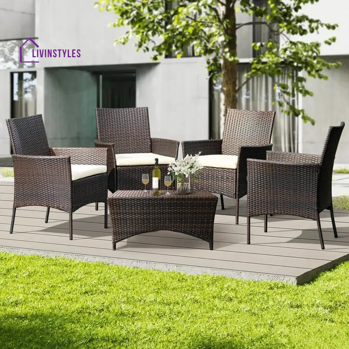 Anisa 4-Piece Outdoor Rattan Wicker Patio Dining Chairs - Dinning Chairs