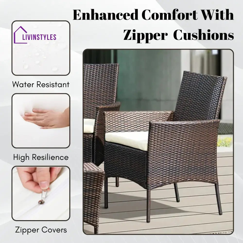 Anisa 4-Piece Outdoor Rattan Wicker Patio Dining Chairs - Dinning Chairs