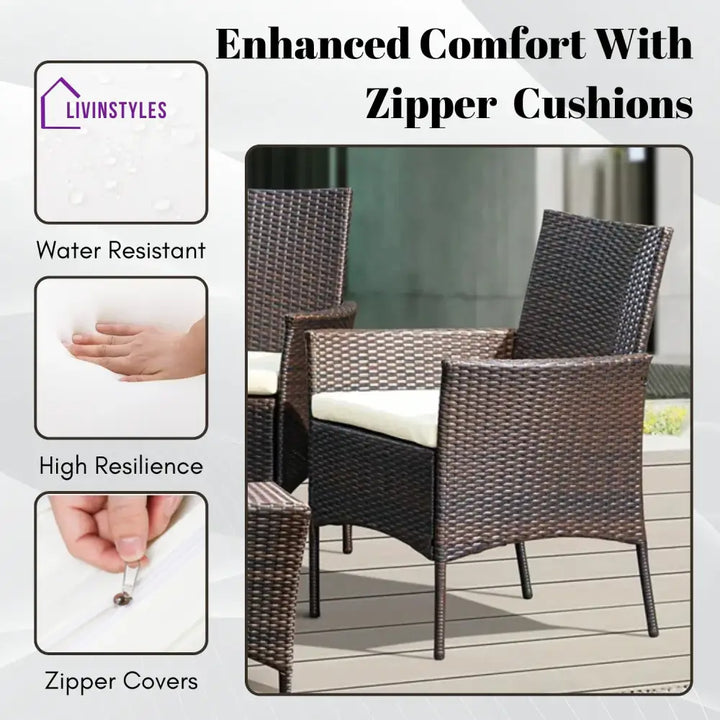 Anisa 4-Piece Outdoor Rattan Wicker Patio Dining Chairs - Dinning Chairs