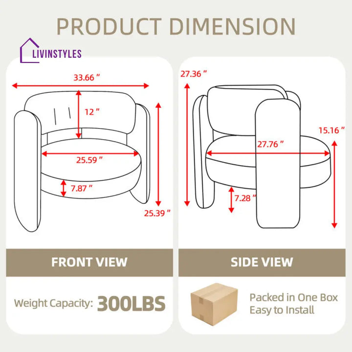 Anisha Solid Wood and Fabric Arm Chair | Living Room Chair | Lounge Chair
