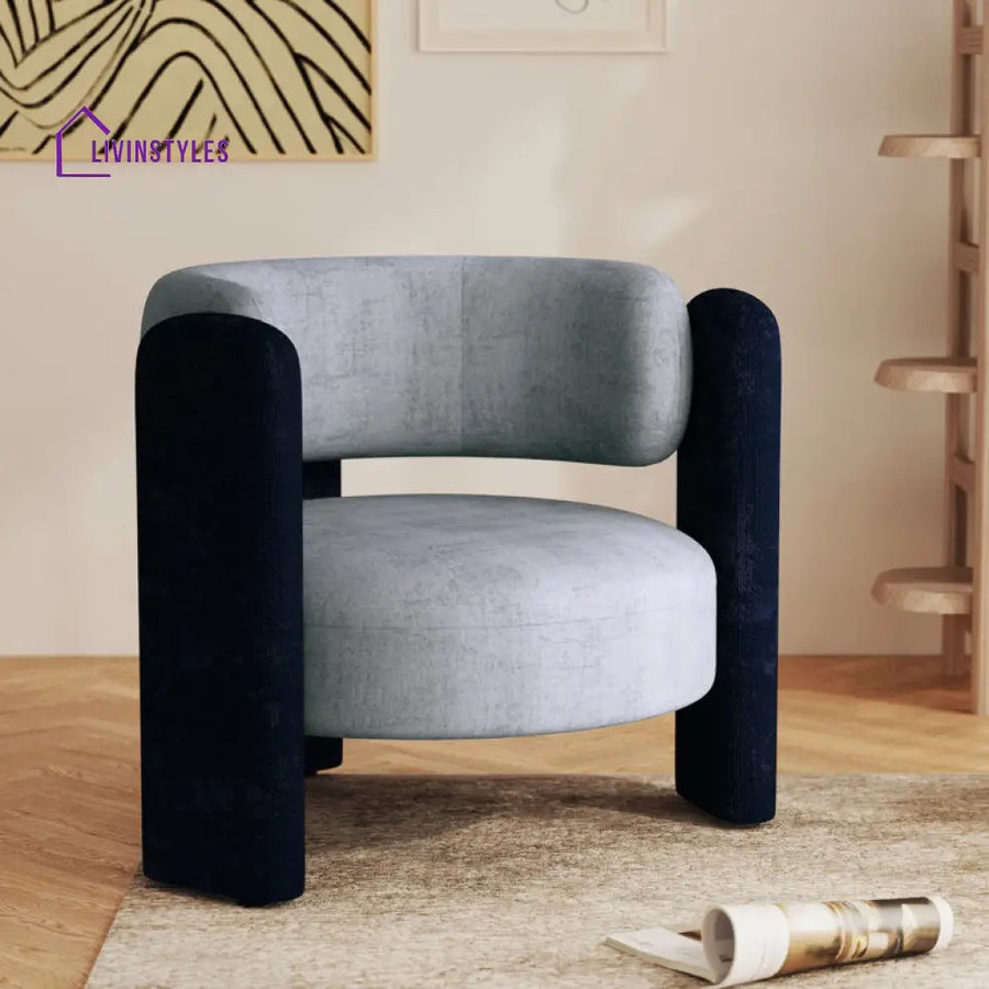 Anisha Solid Wood and Fabric Arm Chair | Living Room Chair | Lounge Chair