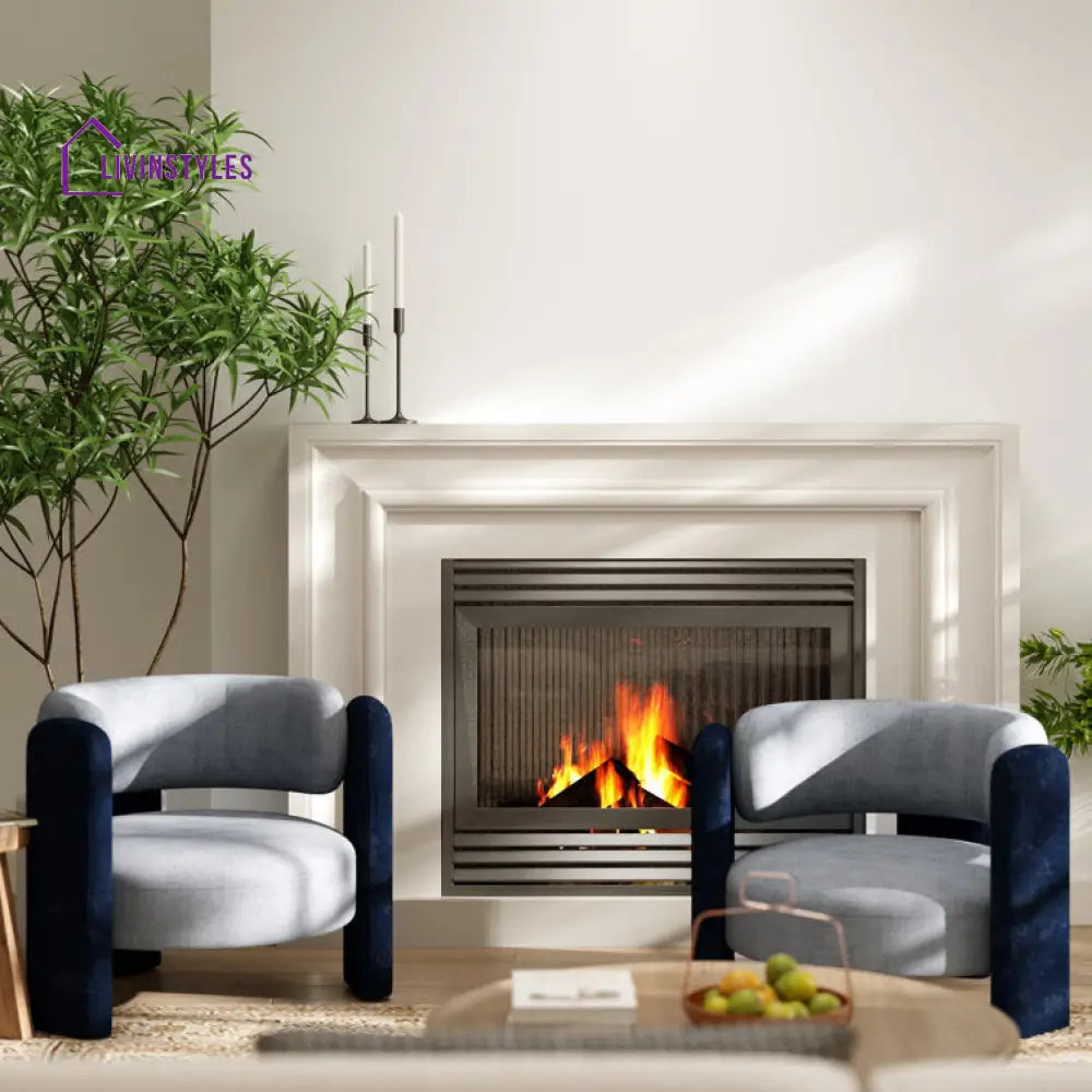 Anisha Solid Wood and Fabric Arm Chair | Living Room Chair | Lounge Chair