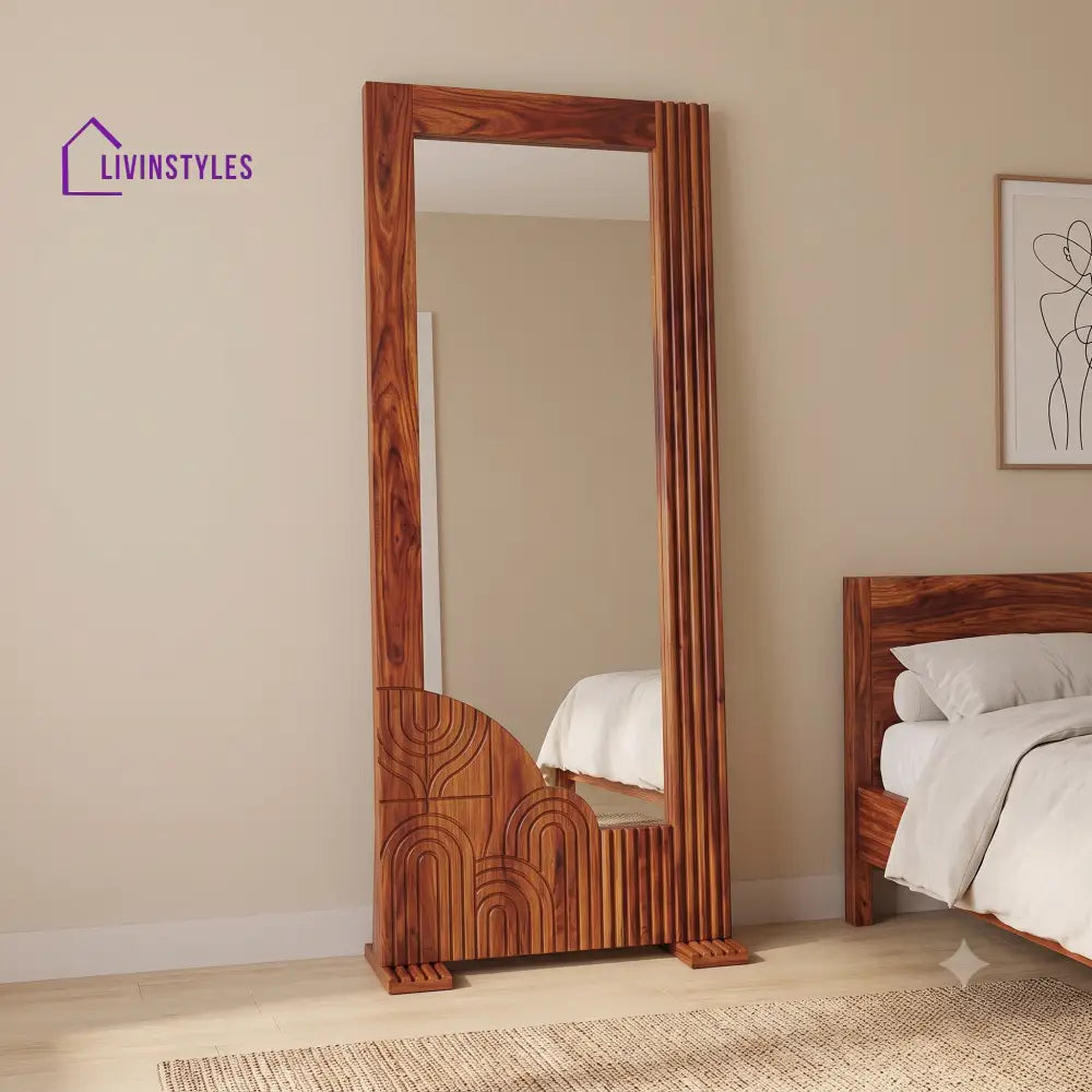 Anitha Wooden Full Length Mirror for Bedroom & Living Room