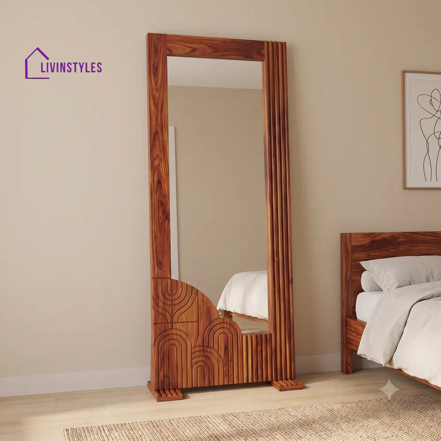 Anitha Wooden Full Length Mirror for Bedroom & Living Room