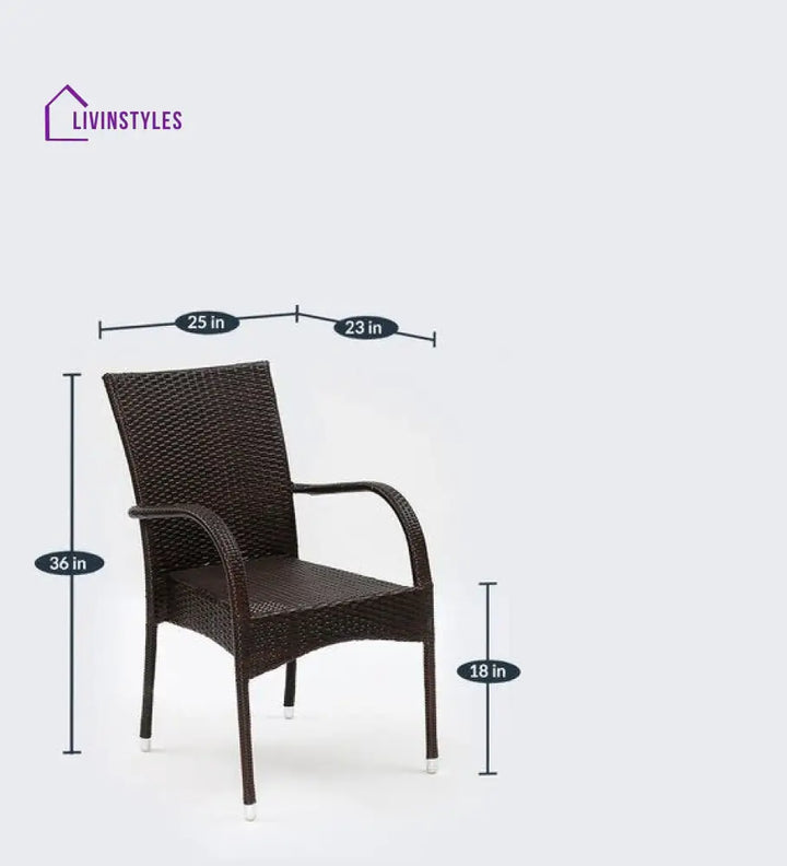 Anj Outdoor Patio Seating Set 4 Chairs and 1 Table Set (Dark Brown) - Coffee Table Sets