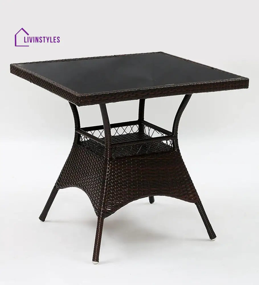 Anj Outdoor Patio Seating Set 4 Chairs and 1 Table Set (Dark Brown) - Coffee Table Sets