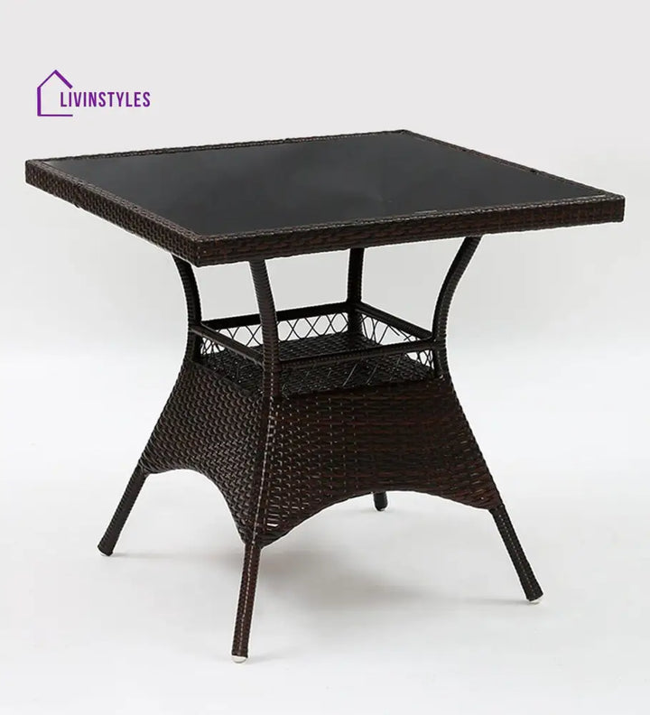 Anj Outdoor Patio Seating Set 4 Chairs and 1 Table Set (Dark Brown) - Coffee Table Sets