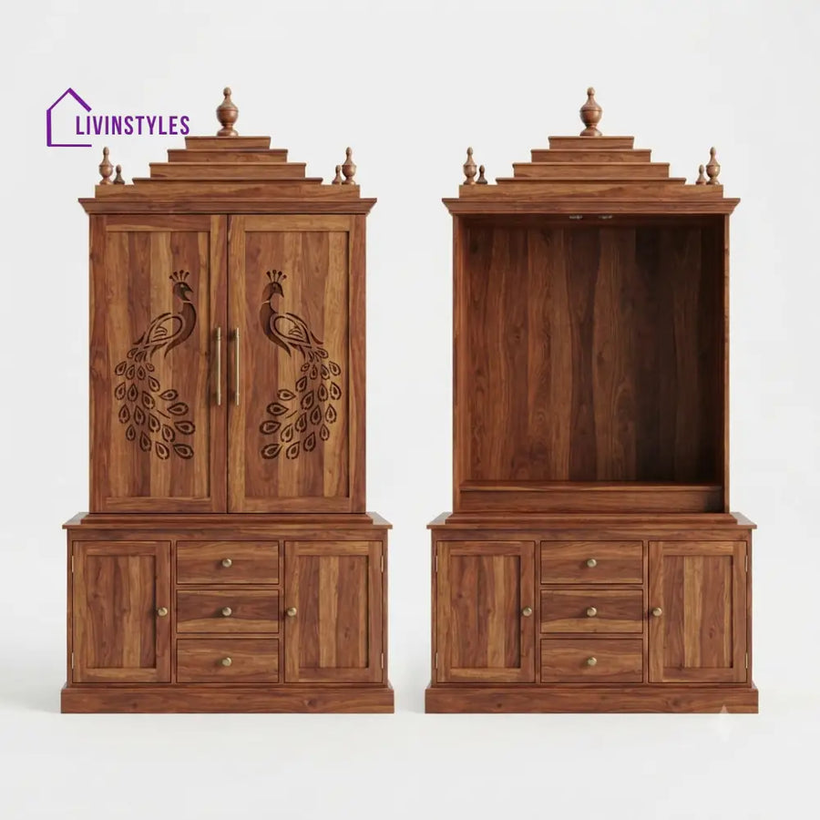 Anjali Premium Solid Wood Home Temple | Pooja Mandir for Home